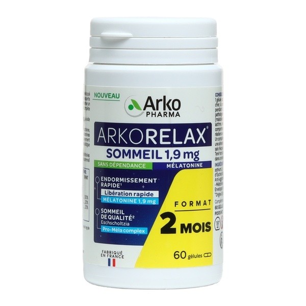 Arkorelax Sommeil Mélatonine 1,9 mg gélules
