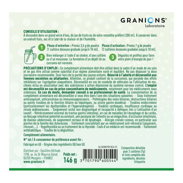 Granions All in One Green Mix Bien être et longévité poudre