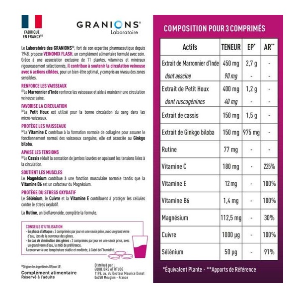 Granions Veinomix Flash comprimés