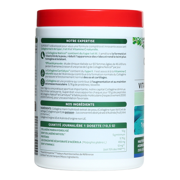 Super Diet Collagène marin 10 g + Vitamine C poudre