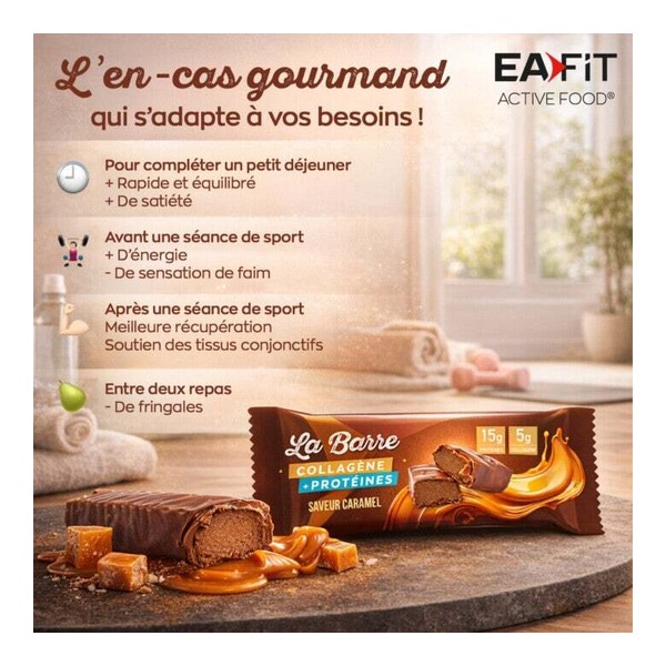 Eafit barre collagène + protéines Caramel