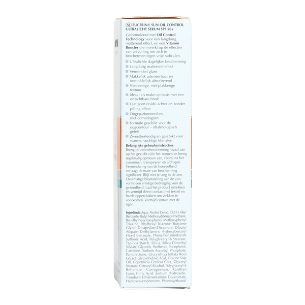 Eucerin Oil Control Sérum solaire UV ultra léger SPF 50+