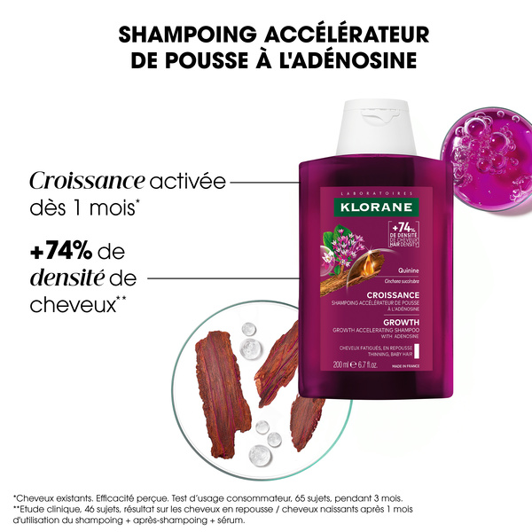 Klorane Croissance shampoing accélérateur de pousse
