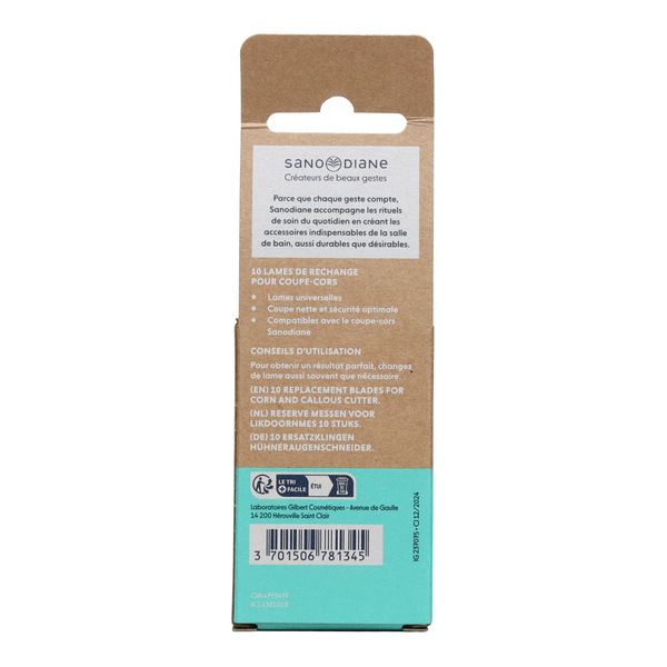 Sanodiane 10 lames de rechange pour coupe-cors