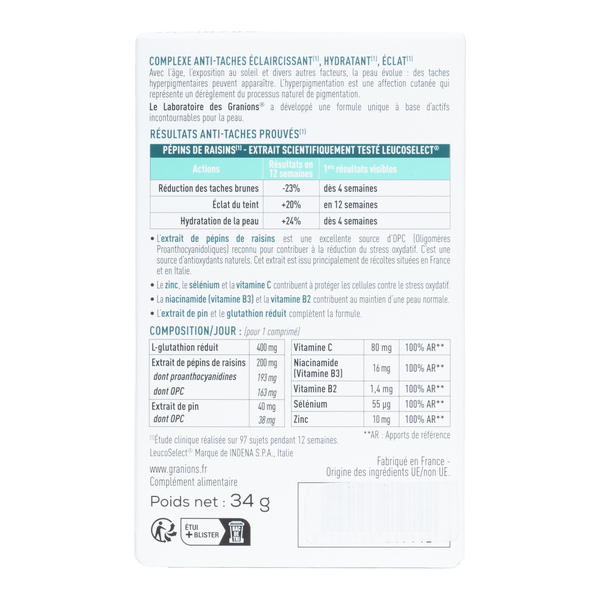 Granions Complexe anti taches comprimés
