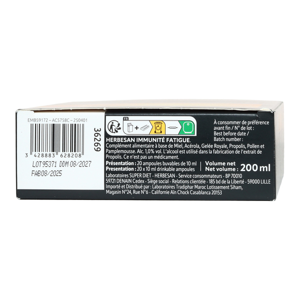 Herbesan Immunité Fatigue ampoules