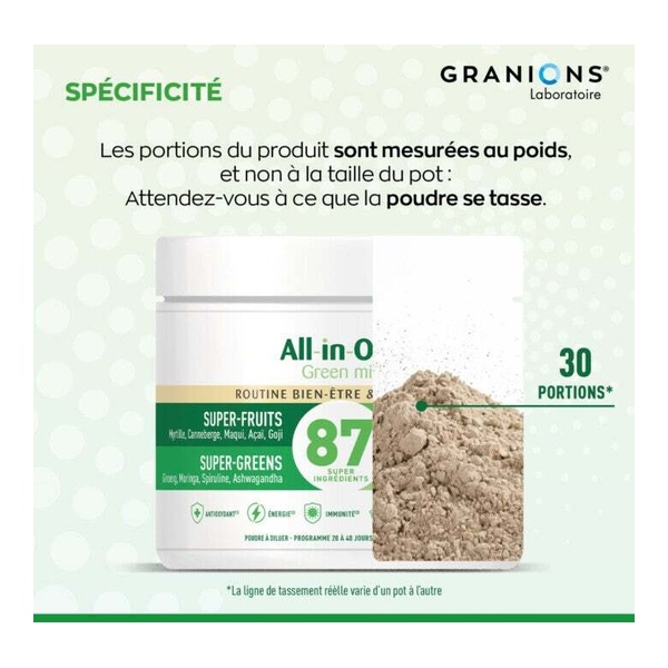 Granions All in One Green Mix Bien être et longévité poudre