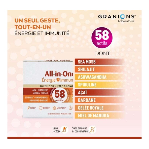 Granions All In One Energie Immunité comprimés