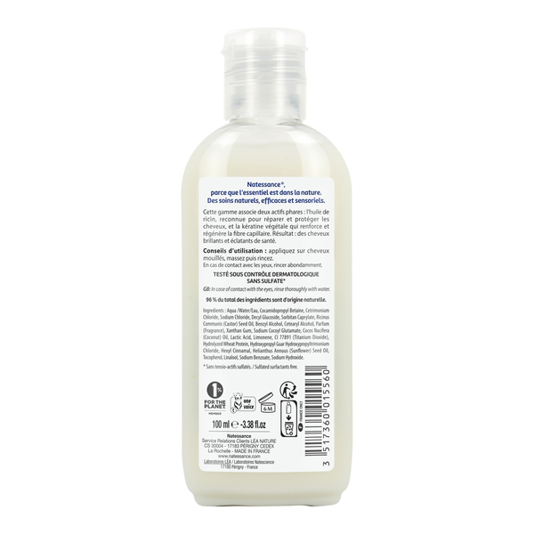 Natessance Shampooing réparateur fortifiant Ricin et kératine végétale