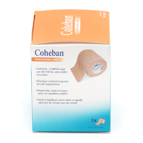Solventum Coheban bande de contention cohésive 7 cm x 3 m