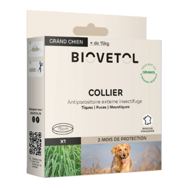 Collier anti puce chien Biovetol