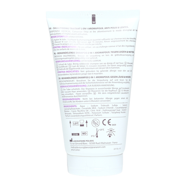 Pranarom Aromapoux shampooing traitant 2 en 1 anti poux et lentes