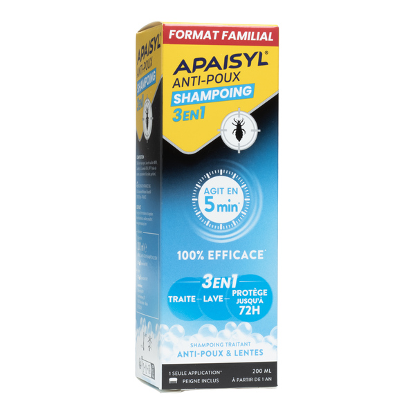 Apaisyl Shampooing anti poux 3 en 1