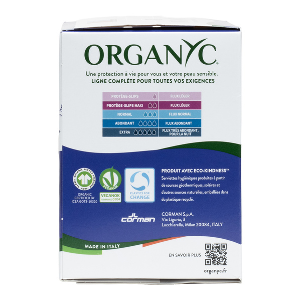 Organyc Coton Bio serviettes hygiéniques Flux abondant