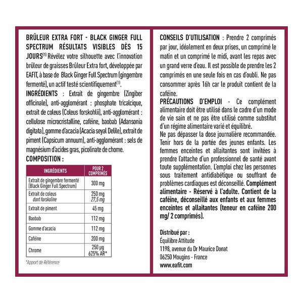 Eafit Minceur 360 Bruleur Extra fort comprimés