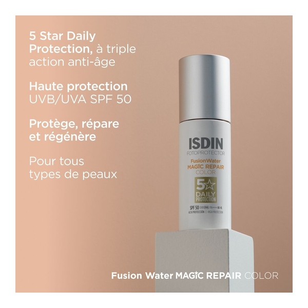 Crème solaire teintée Isdin Fusion Water Magic Repair Color SPF 50