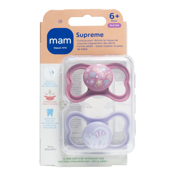 MAM Supreme Sucette anatomique silicone +6 mois