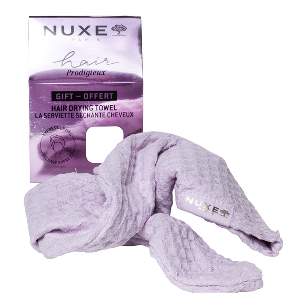 Cadeau : serviette séchante cheveux Nuxe offerte