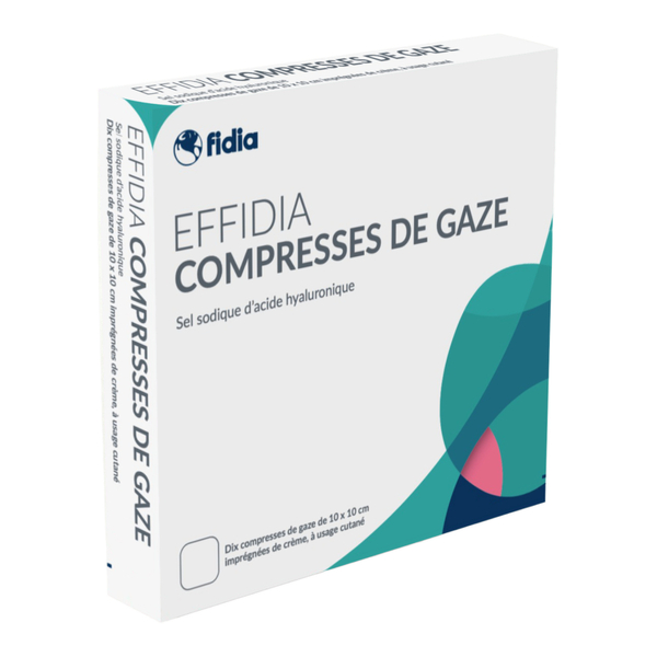 Effidia Compresse de gaze imprégnée de sel sodique d'acide hyaluronique