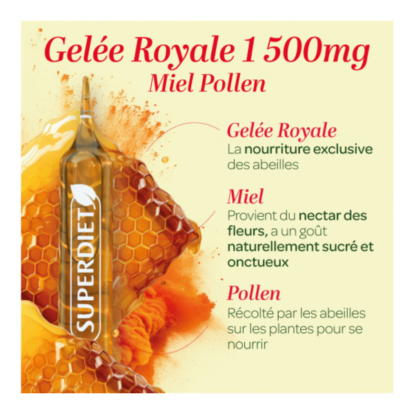 Super Diet Gelée royale 1500 mg bio ampoules