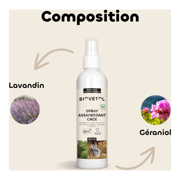Spray assainissant cage rongeur Biovetol