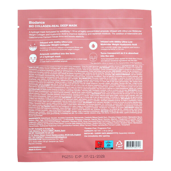 Biodance masque collagène bio collagen real deep mask