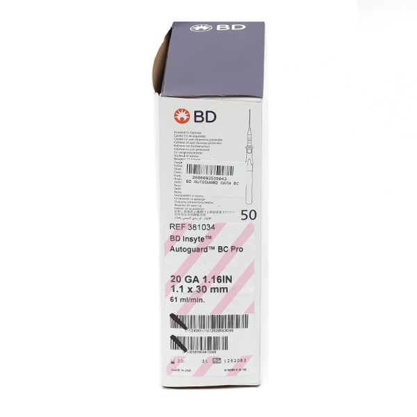 BD Insyte Autoguard Blood Control cathéter 50 unités
