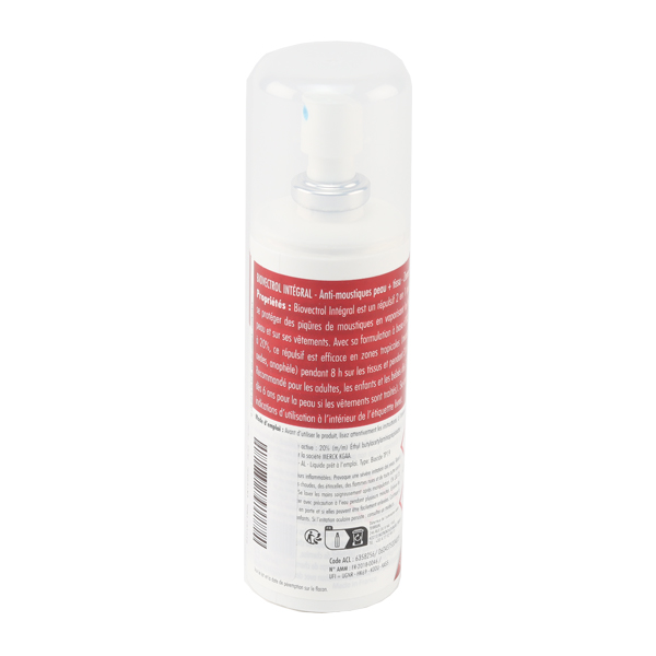 Biovectrol Intégral Spray anti moustique Peau et Vêtements