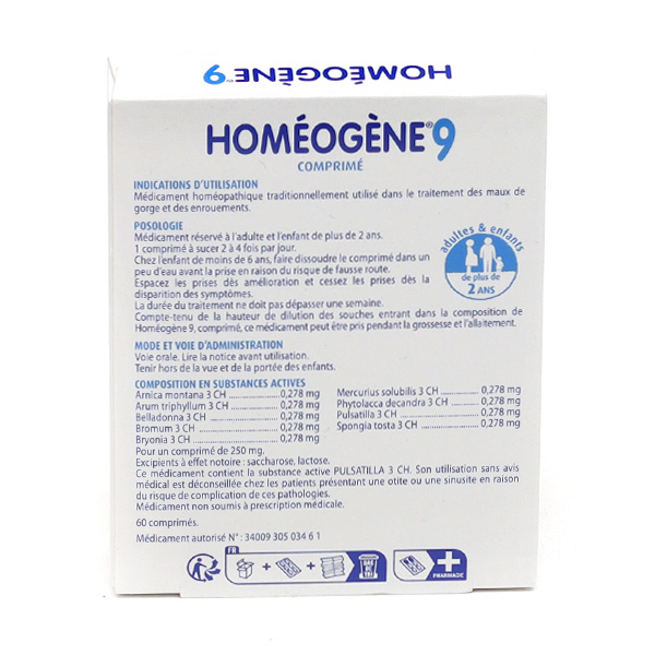 Boiron Homéogène 9 comprimé à sucer