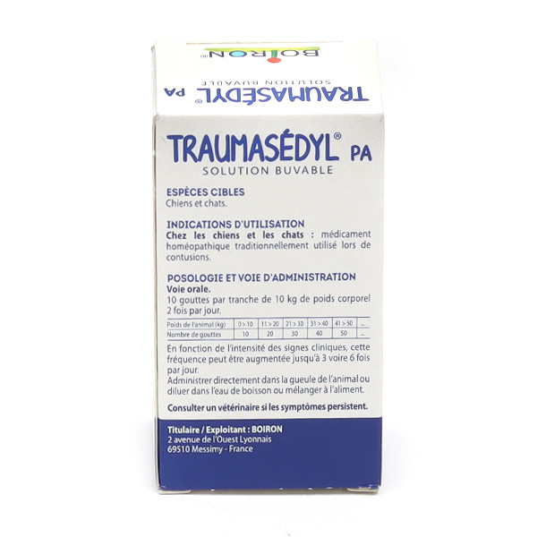 Traumasédyl PA solution orale