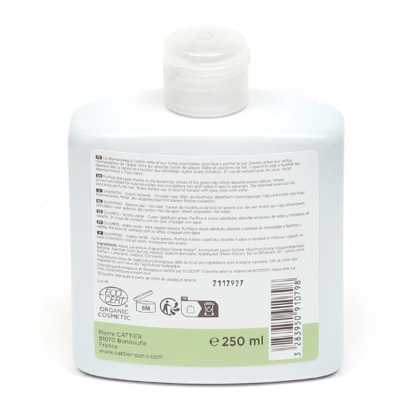 Cattier shampooing Argile verte Bio