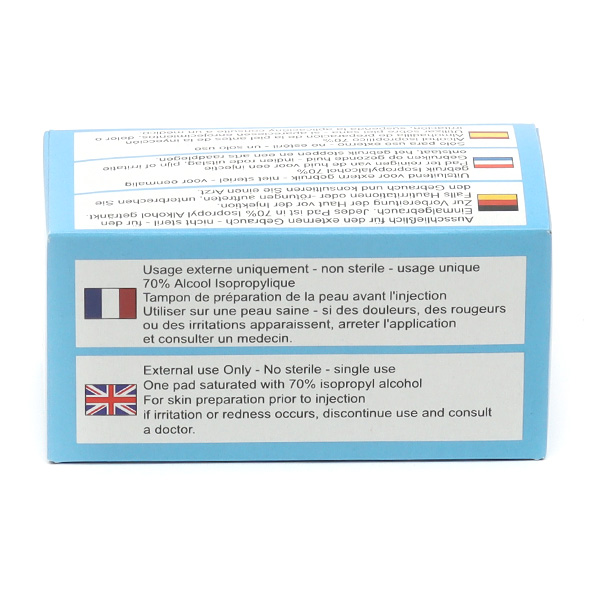 Tampons imprégnés d'alcool 70 %
