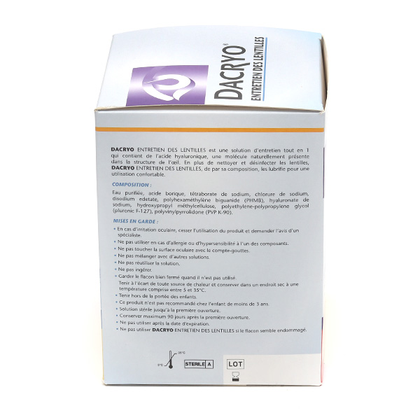Dacryo Entretien des lentilles de contact
