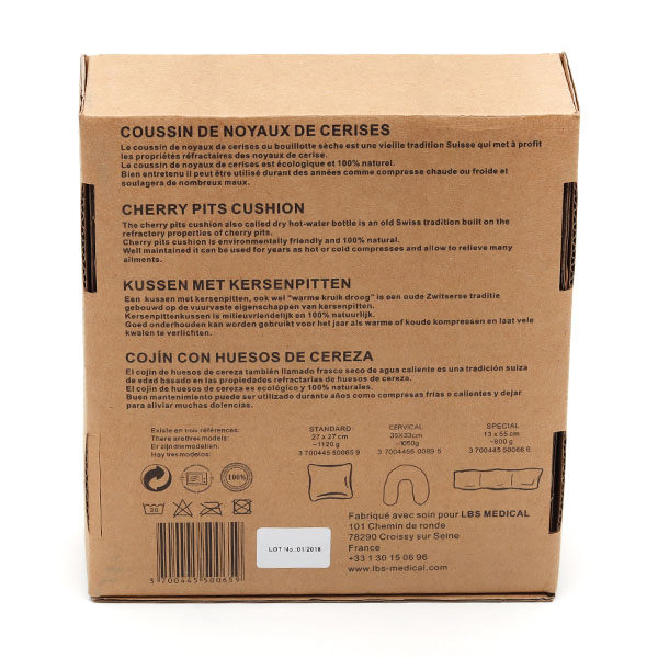 Coussin noyaux de cerises micro-ondable