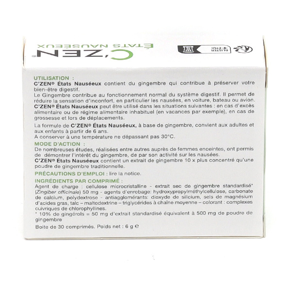 C Zen états nauséeux comprimés