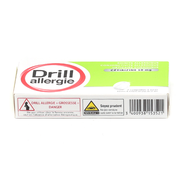 Drill Allergie Cetirizine 10 mg comprimé à sucer