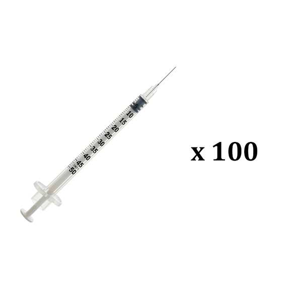 Seringue à insuline avec aiguille 29 G x 100