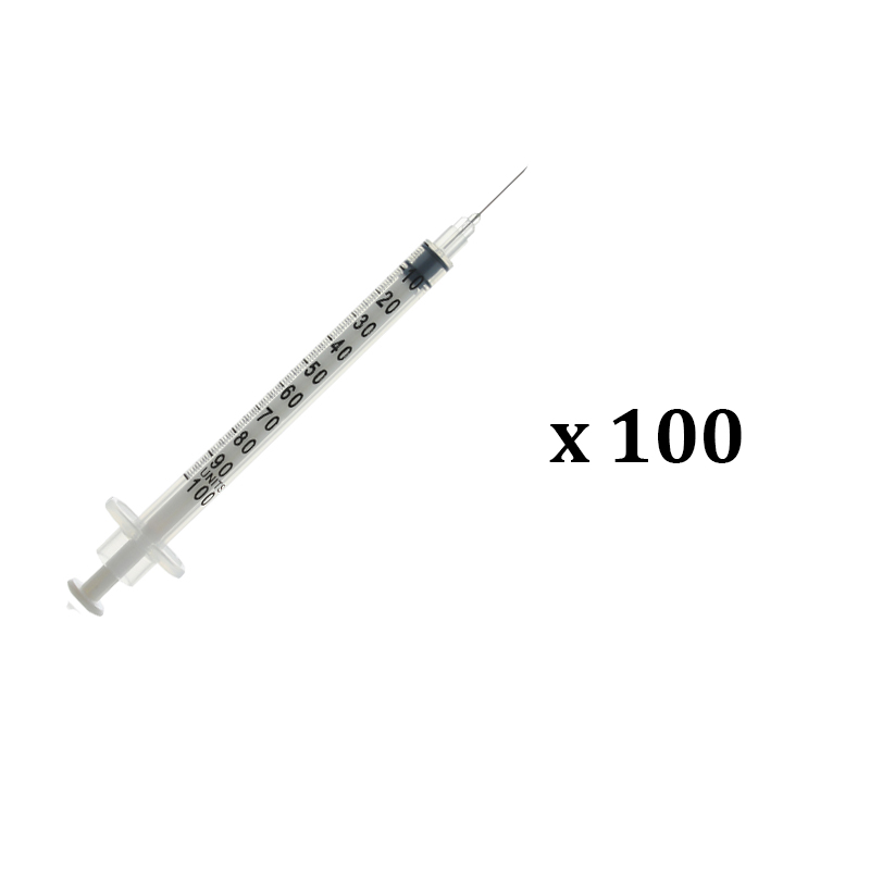 Seringue à insuline avec aiguille 29 G x 100