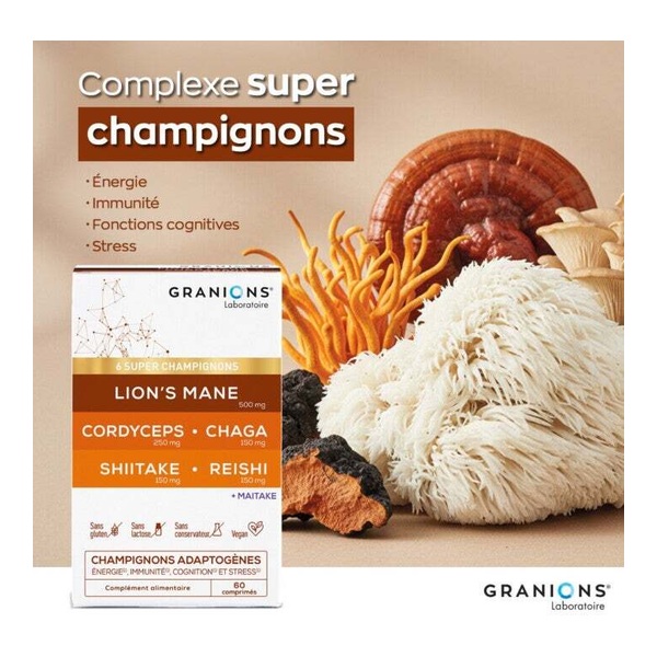 Granions Champignons adaptogènes comprimés