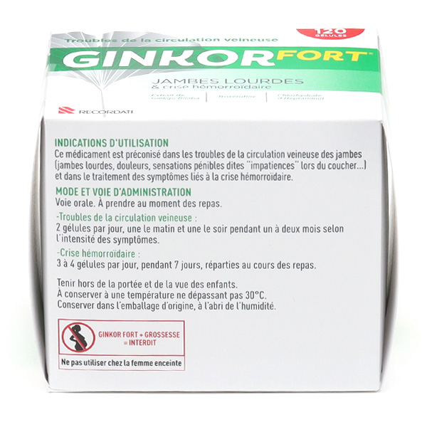 Ginkor Fort gélules Jambes lourdes