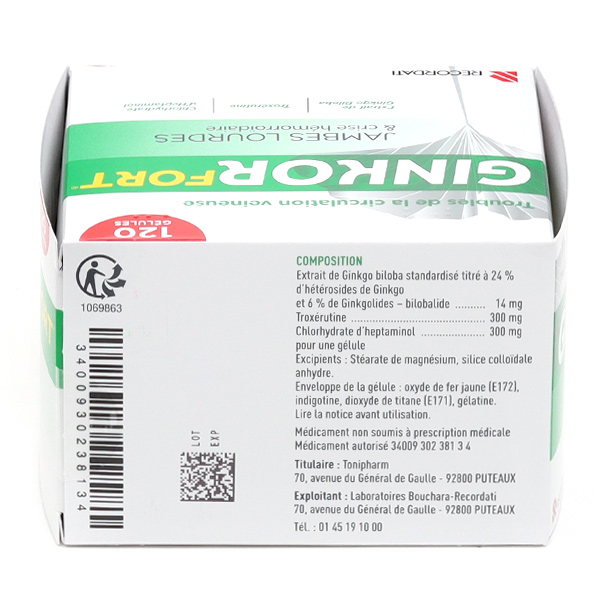 Ginkor Fort gélules Jambes lourdes