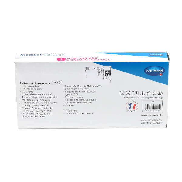 Mediset Perfusion pose avec aiguille de Huber