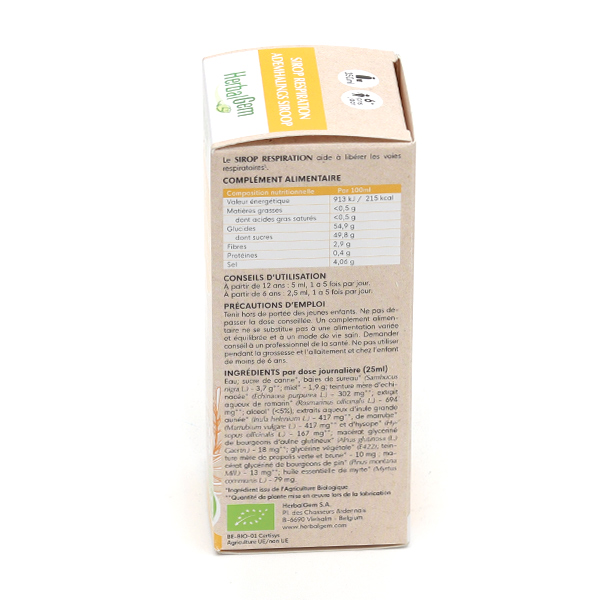 Herbalgem sirop respiration Bio