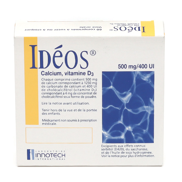 Ideos 500 mg/400 UI comprimés à croquer