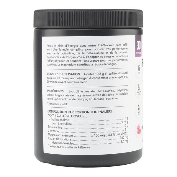 Nat et Form Pré Workout Booster poudre