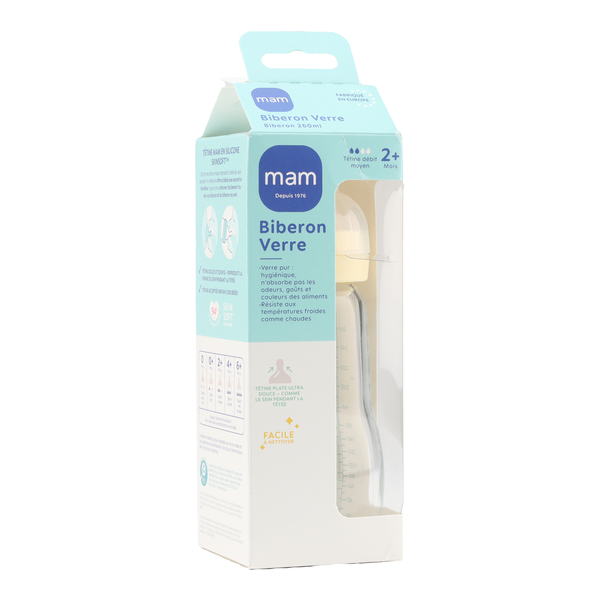 MAM Biberon Verre débit moyen 260 ml