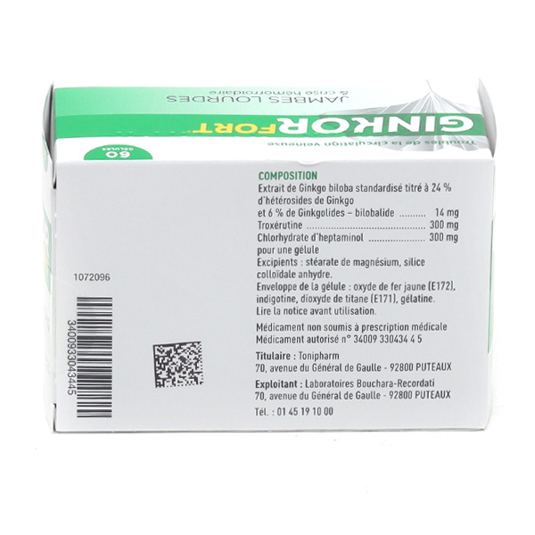 Ginkor Fort gélules Jambes lourdes