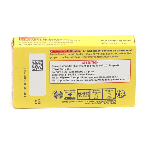 Doliprane 1000 mg adulte suppositoires