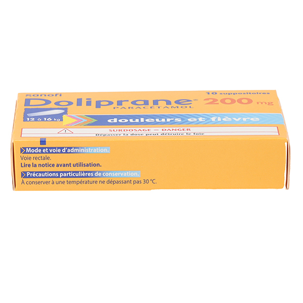 Doliprane 200 mg suppositoires