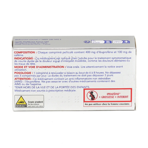 Ipraféine 400 comprimé ibuprofène + caféine